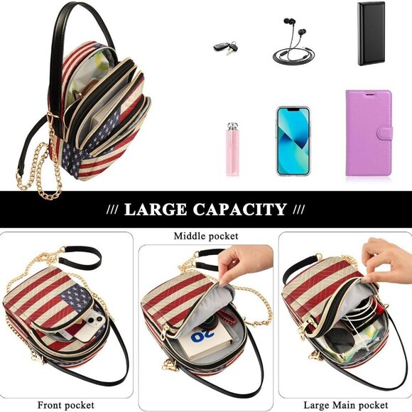 Mini Crossbody Bag Women Cell Phone Purse Shoulder Handbag Zipper - Picture 6 of 7